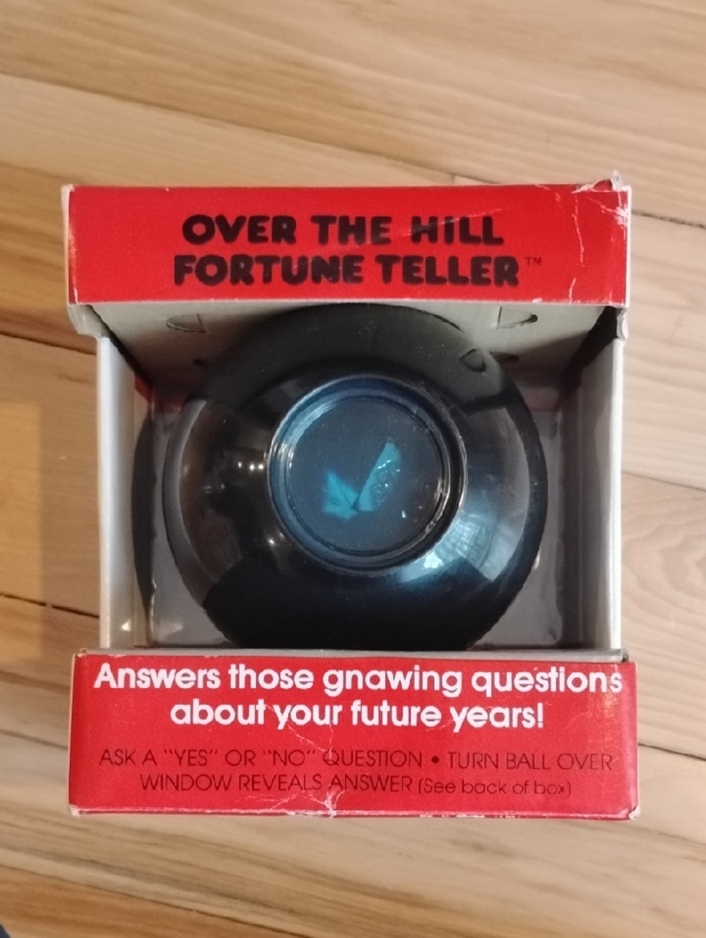 Over The Hill Fortune Teller Magic 8 Ball - Black with Blue Window